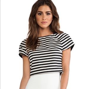 Striped Alice and Olivia Connely Crop Top
